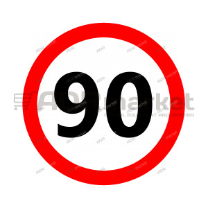 Наклейка "Ограничение скорости 90"