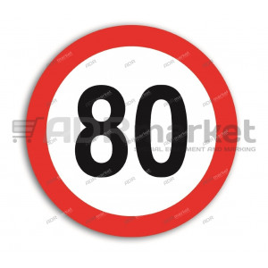 Наклейка "ОГРАНИЧЕНИЕ -80" светоотражающая